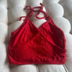 Red Halter Crop Top
